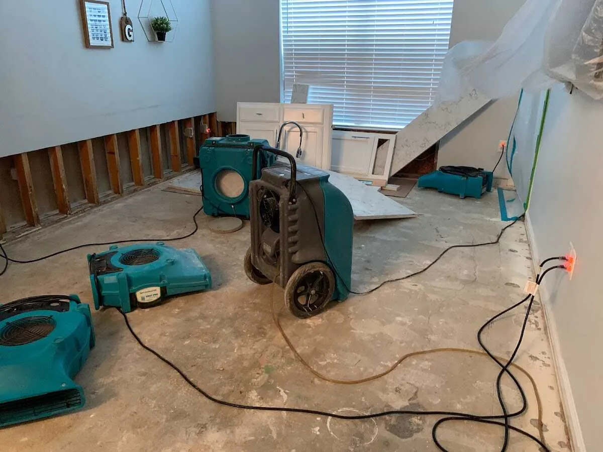 Dehumidifier in flood-cut room for Water Extraction & Removal in Gillette